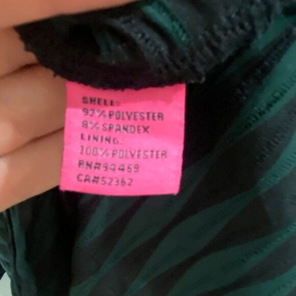 Betsey Johnson Green/Black Stripe Dress With Cage Back Detail Size 8 - Picture 4 of 6